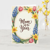 Botanische Moeder Viering Kaart (Gele Bloem)