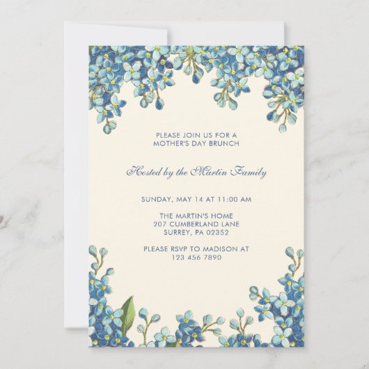 Botanische Moederdag Brunch Fotouitnodiging Kaart (Voorkant)