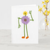 Botanische Moederdag Figuurkaart Kaart (Gele Bloem)