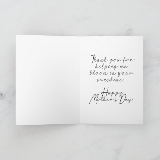 Botanische Moederdag-Kaart Bedankkaart (Binnen)