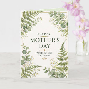 Botanische Moederdag met varens en eucalyptus Kaart
