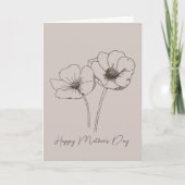 Botanische Moederdag van de Floral Line Drawing Ka Bedankkaart (Voorkant)