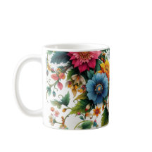 Botanische mok van florale koffie
