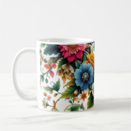Botanische mok van florale koffie