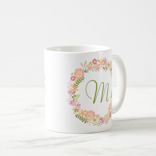 Botanische Mok van het borstMonogram (Voorkant rechts)