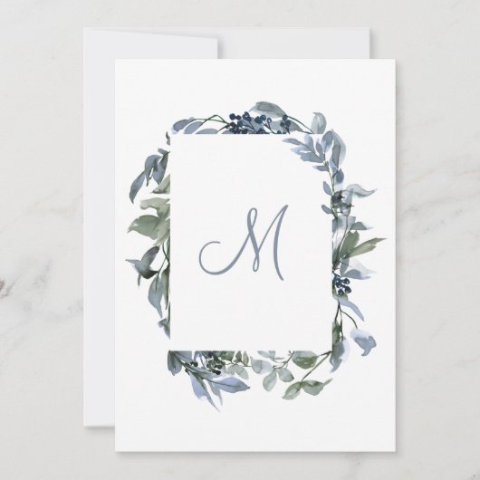 Botanische monogram bruiloft — Gegevens Kaart (Voorkant)