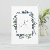 Botanische monogram bruiloft — Gegevens Kaart (Staand voorkant)