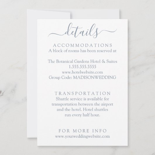 Botanische monogram bruiloft — Gegevens Kaart (Achterkant)