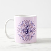 Botanische monogram cottcore boho florale roze