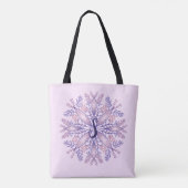 Botanische monogram cottcore boho florale roze tote bag (Achterkant)