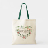 botanische monogram floraal veer tote bag (Achterkant)