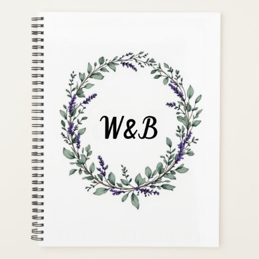 Botanische Monogram Krans Notitieboek (Voorkant)