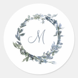 Botanische monogram ronde sticker