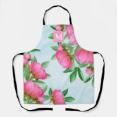 Botanische monogram  Roze Tuinvolken Schort (Voorkant)
