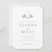 botanische monogram Sage-uitnodiging Kaart (Voorkant)