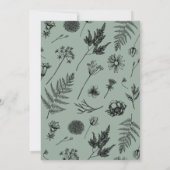botanische monogram Sage-uitnodiging Kaart (Achterkant)
