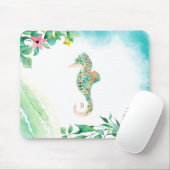 Botanische monogram Seahorse Muismat (Met muis)