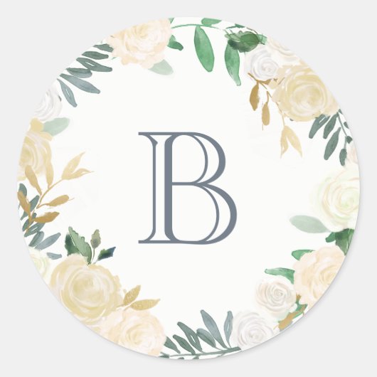 Botanische monogram sticker (Voorkant)