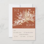 Botanische monogram Terracotta Wedding Entree RSVP Kaartje (Voorkant)