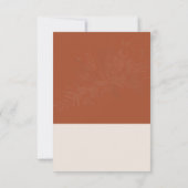 Botanische monogram Terracotta Wedding Entree RSVP Kaartje (Achterkant)