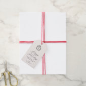 botanische monogram vakantie cadeaulabel (Met Touw)