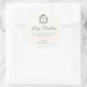  botanische monogram vakantie ronde sticker (Tas)