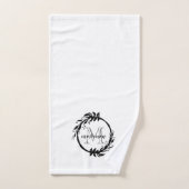 Botanische monogram voor elegante zwarte en witte bad handdoek (Handdoek)