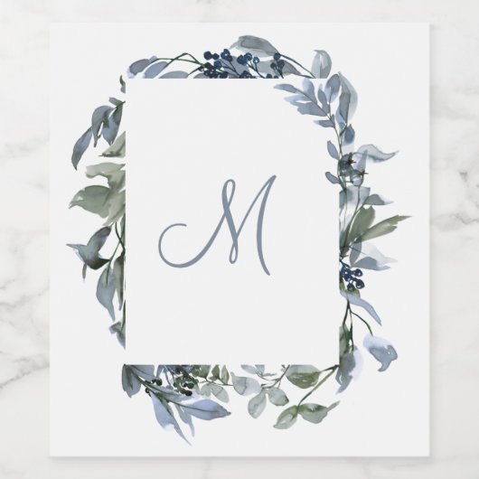 Botanische monogram wijn etiket (Enkel label)