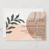 Botanische Monstera Aardse Vorm Abstract Trouwen   Kaart (Voorkant)
