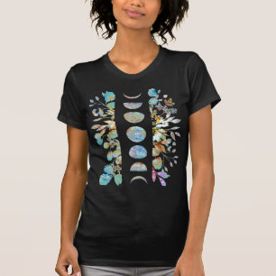 Botanische moonfasen met kristalpasta t-shirt