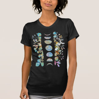 Botanische moonfasen met kristalpasta t-shirt