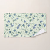 Botanische moss Afdrukken in blauw en lichtgroen v Bad Handdoek (Handdoek)