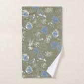 Botanische moss Print blauw en groen Bad Handdoek (Handdoek)