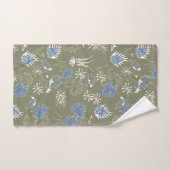 Botanische moss Print blauw en groen Bad Handdoek (Handdoek)