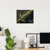 Botanische Mossy Zwaard Blauw Vergeet-Me-Niet Bloe Poster (Thuiskantoor)
