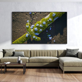 Botanische Mossy Zwaard Blauw Vergeet-Me-Niet Bloe Poster