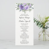 Botanische mosterd Paarse Floral Eucalyptus Programmakaart (Staand voorkant)