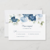 Botanische mosterdblauw RSVP kaartje (Voorkant)