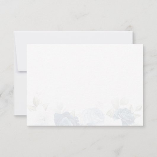 Botanische mosterdblauw RSVP kaartje (Achterkant)