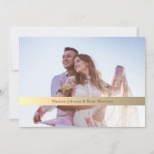 Botanische mosterdblauwe bruiloft bespaart de datu save the date (Achterkant)