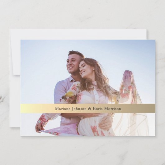 Botanische mosterdblauwe bruiloft bespaart de datu save the date (Achterkant)