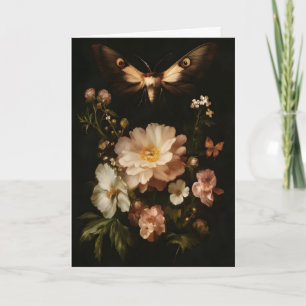 Botanische Mot Donkere Bloemrijke Kunst Antieke Vl Kaart