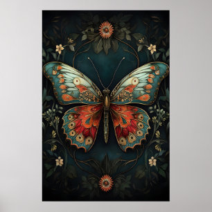 Botanische Mot Kunstprint, Droevige Academia Poster