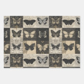 Botanische Moth Collage Halloween Inpakpapier Vel (Voorkant 2)