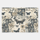 Botanische Moth Collage Halloween Inpakpapier Vel (Voorkant)