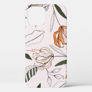 Botanische motieven, geïsoleerd, naadloze bloem. Case-Mate iPhone case