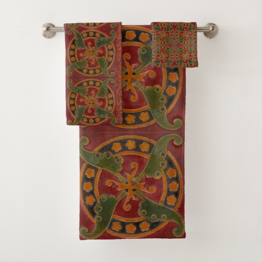 botanische motieven Victoriaans Bourgondië Bad Handdoek (Insitu)