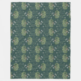 Botanische motif fleece deken