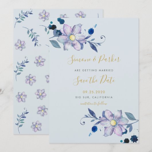 Botanische motifs Sla de Kaart Datum op (Voorkant / Achterkant)