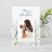 Botanische multi-foto Arctic Winter Feestdagenkaart (Staand voorkant)